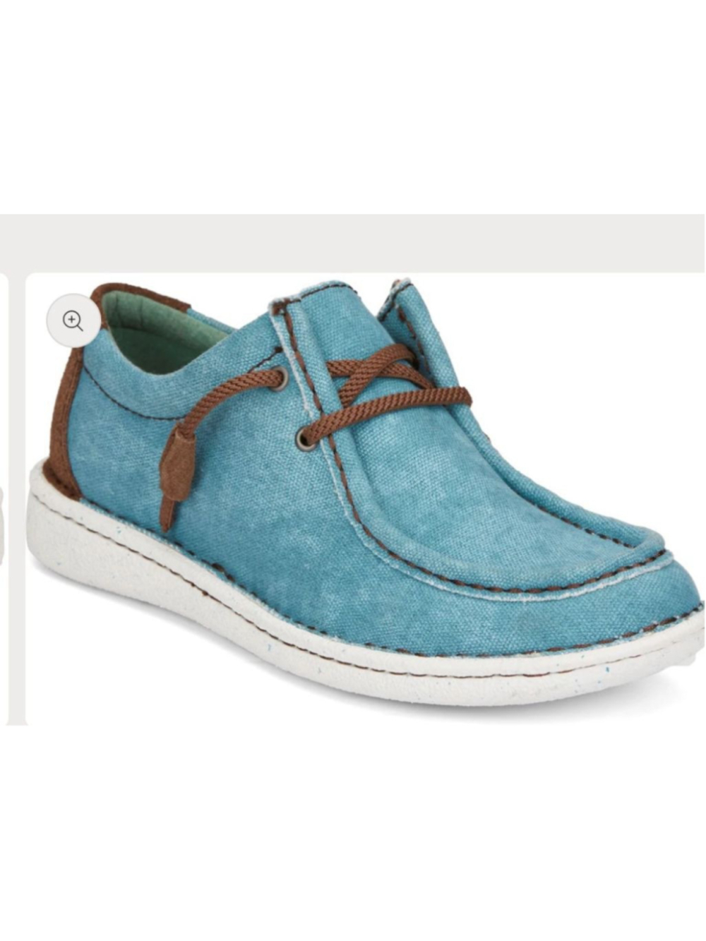 Justin Women's Casual Canvas Lace-Up Shoes Blue Brown Size 10 - Picture 2 of 12